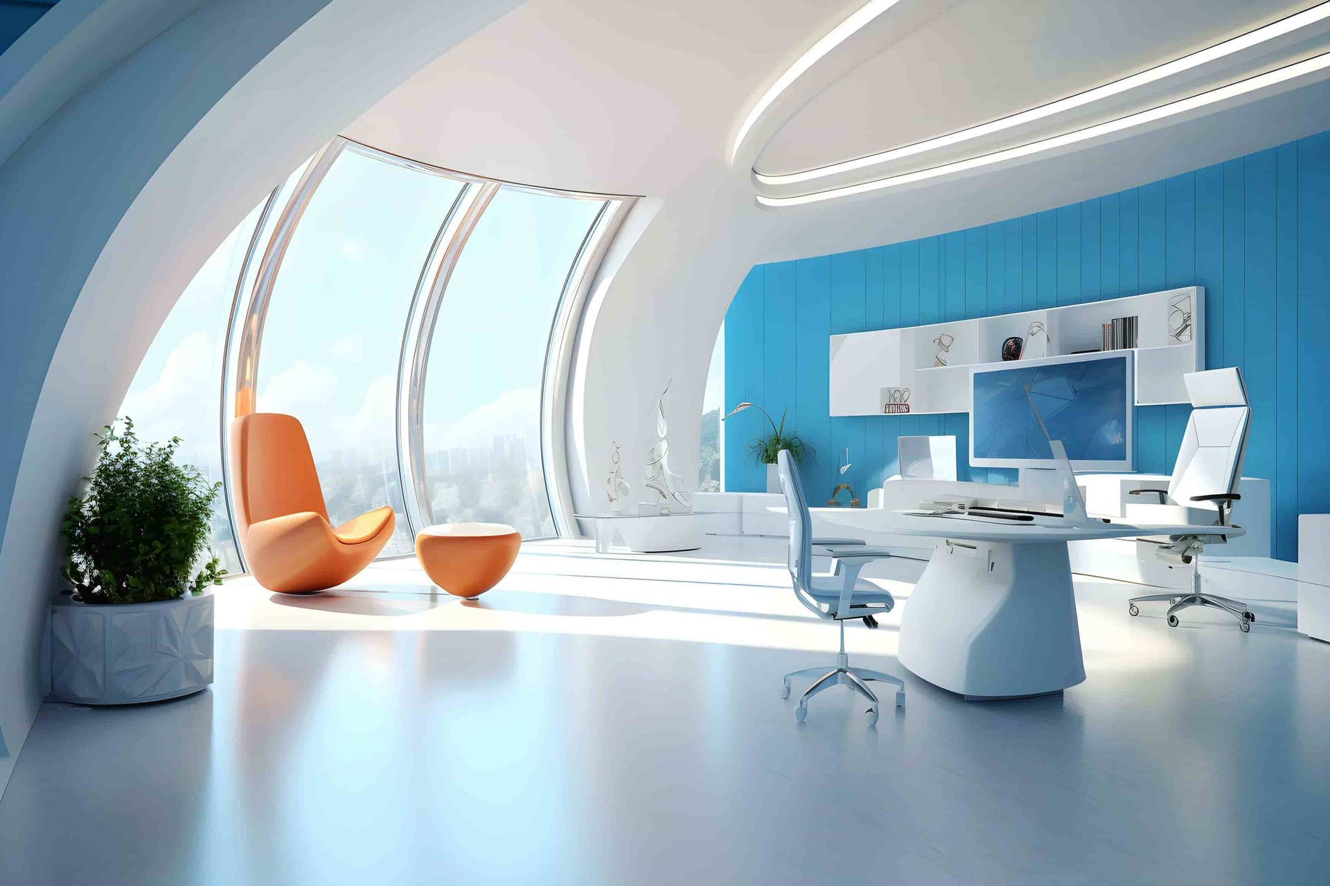 Commercial interior design workspace